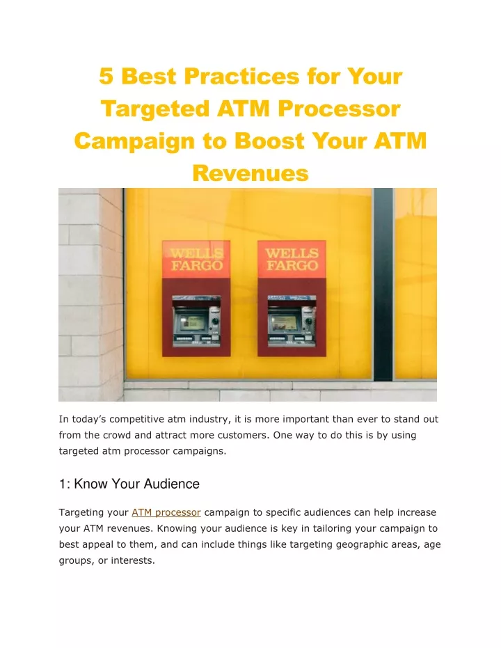 5 best practices for your targeted atm processor