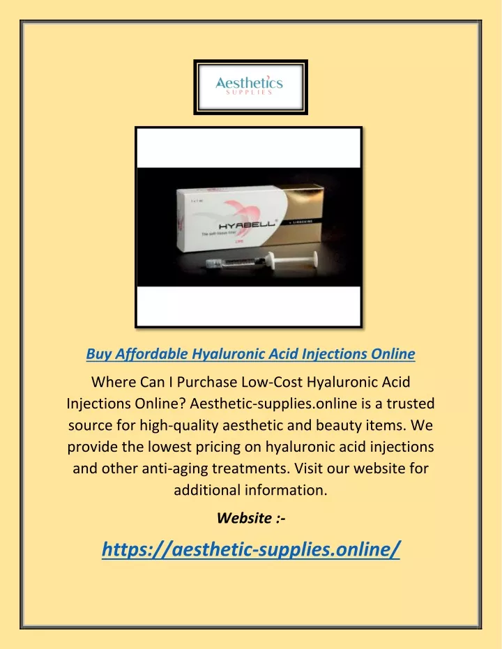 buy affordable hyaluronic acid injections online