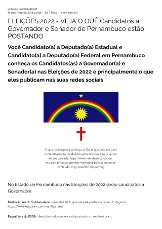 ELEIÇÕES 2022 - VEJA O QUÊ Candidatos a Governador e Senador de Pernambuco estão POSTANDO