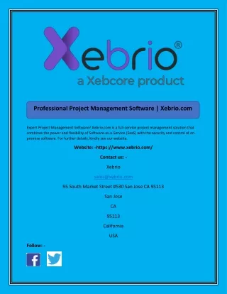 professional project management software xebrio