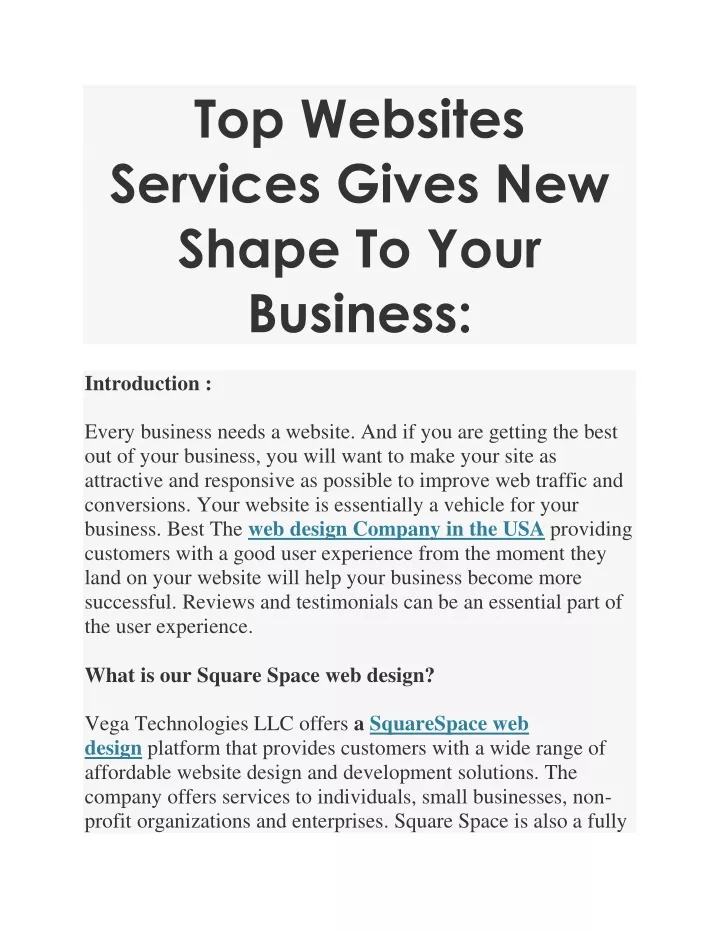 top websites services gives new shape to your