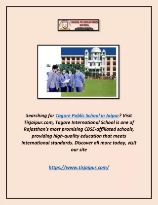 Tagore Public School in Jaipur | Tisjaipur.com