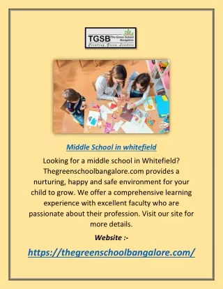 Middle School in Whitefield | Thegreenschoolbangalore.com