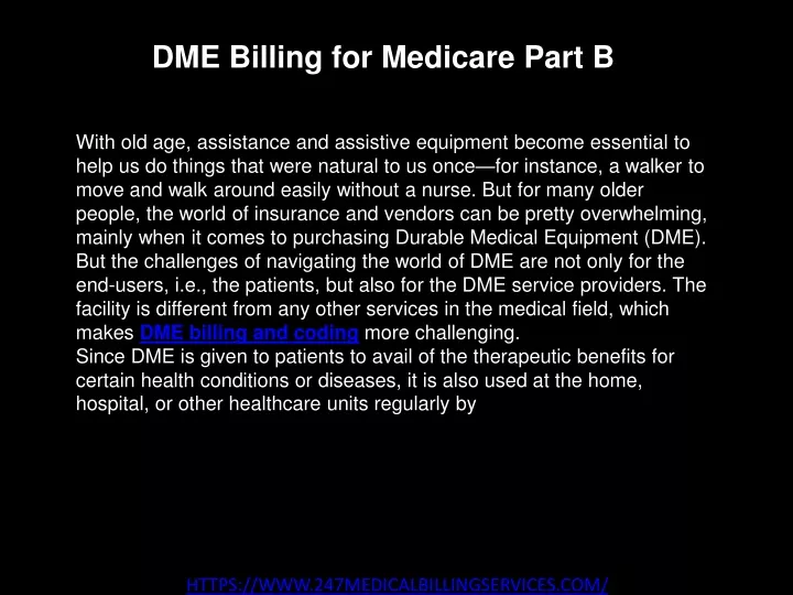 dme billing for medicare part b