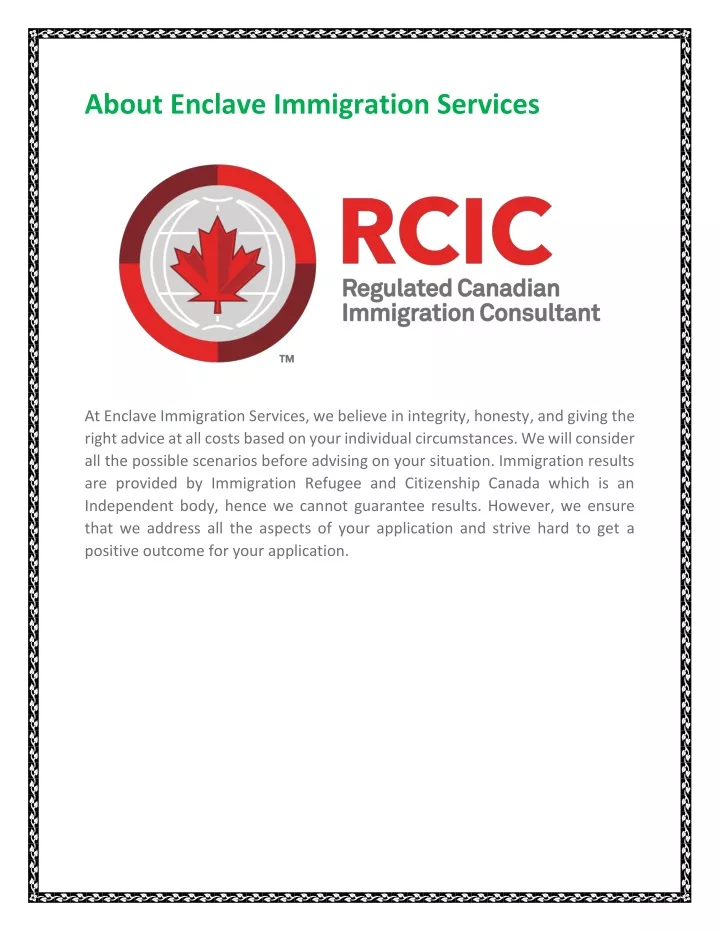 about enclave immigration services
