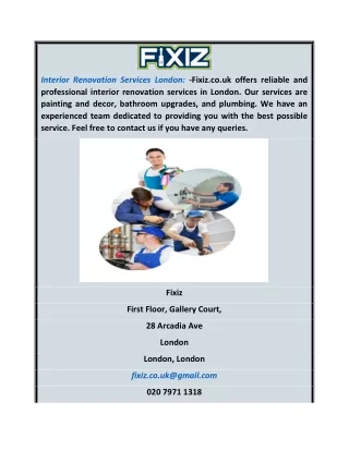 Interior Renovation Services London | Fixiz.co.uk