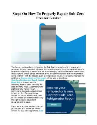 Steps On How To Properly Repair Sub-Zero Freezer Gasket