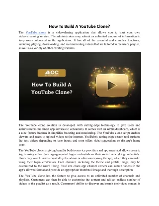 How To Build A YouTube Clone?