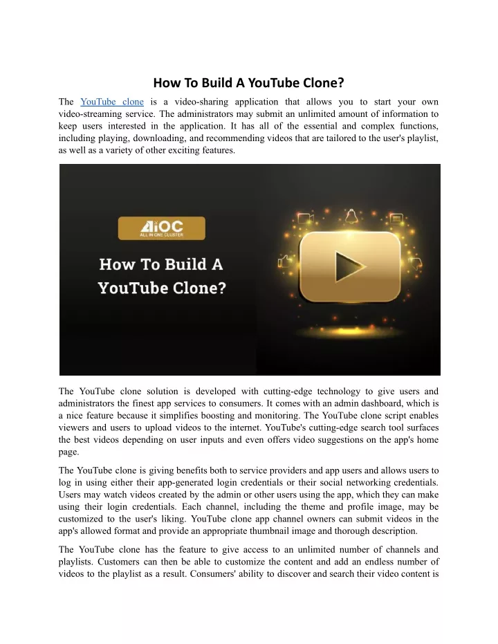 how to build a youtube clone