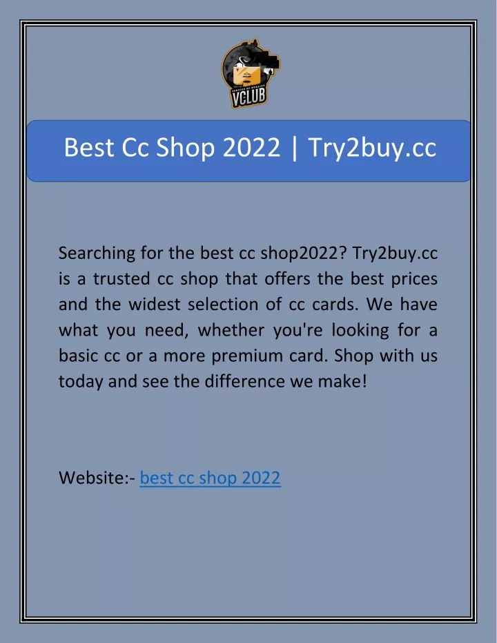 best cc shop 2022 try2buy cc