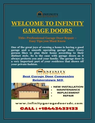 Professional Garage Door Repair – Easy Tips you Must Know
