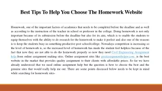 Best Tips To Help You Choose The Homework
