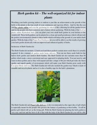 Herb garden kit – The well-organized kit for indoor plants