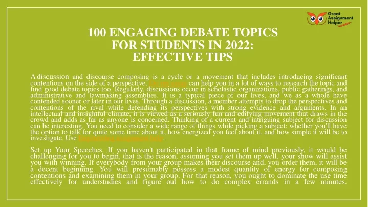 100 engaging debate topics for students in 2022