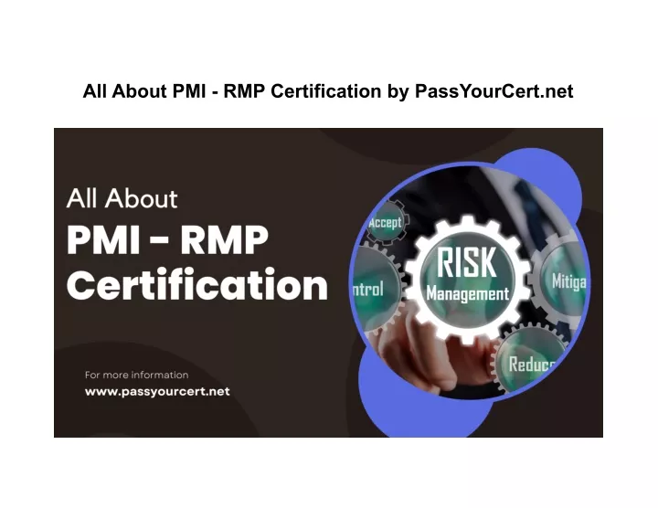 all about pmi rmp certification by passyourcert