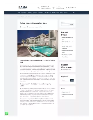 Dubai Luxury Homes for Sale