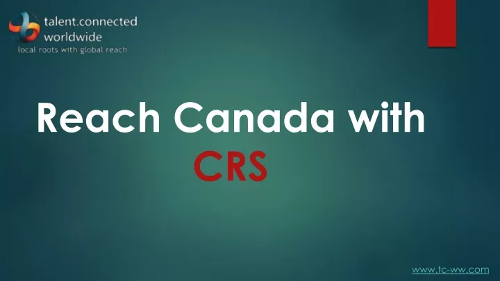 reach canada with crs
