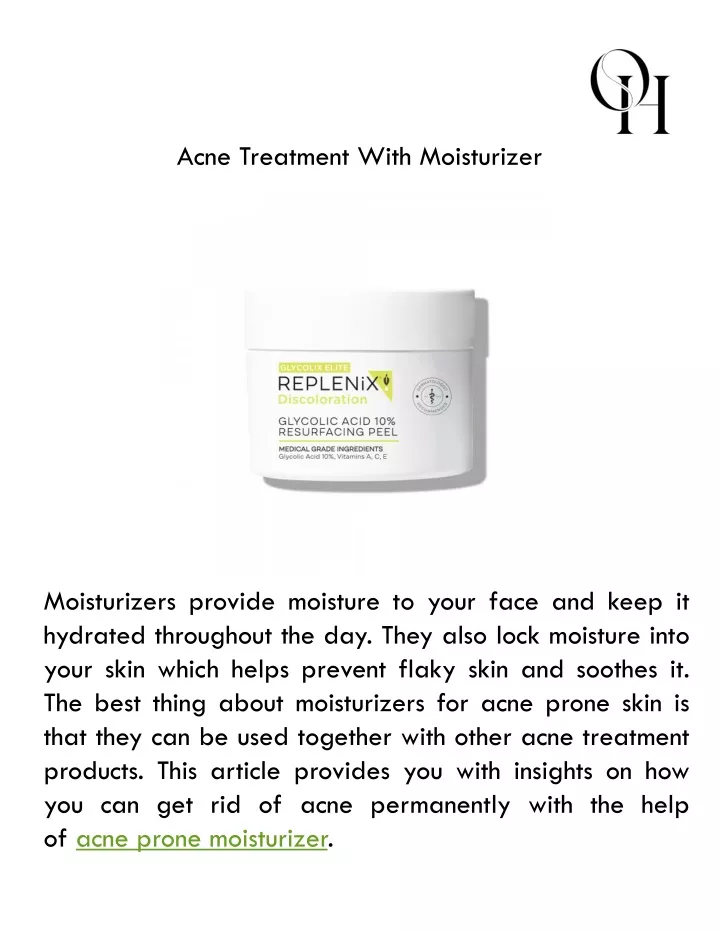 acne treatment with moisturizer