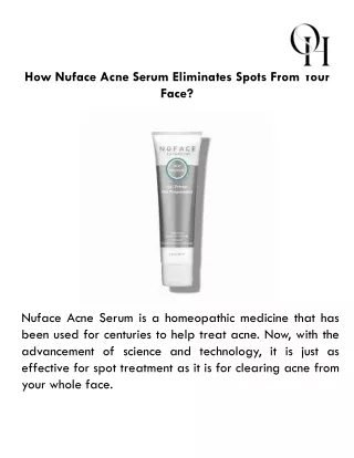 How Nuface Acne Serum Eliminates Spots From Your Face?