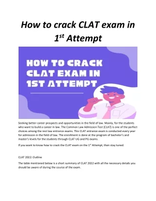 how to crack clat exam in 1 st attempt