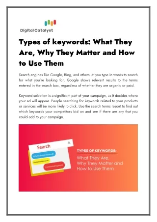 Types of keywords What They Are Why They Matter and How to Use Them