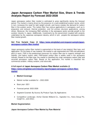 Japan Aerospace Carbon Fiber Market