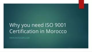 Why you need ISO 9001 Certification in Morocco