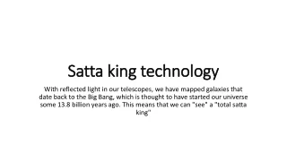 Satta king technology