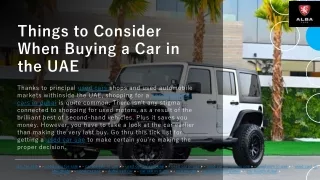 Things to Consider When Buying a Car in the UAE
