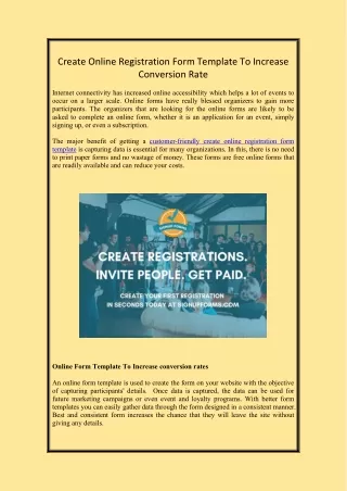 Create Online Registration Form Template To Increase Conversion Rate