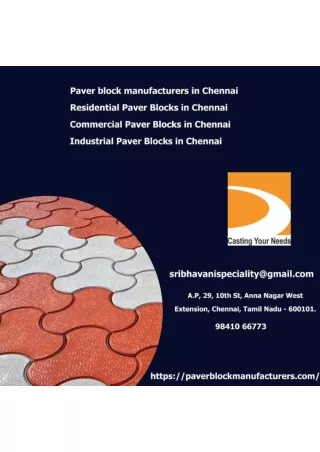 Paver block manufacturers in Chennai