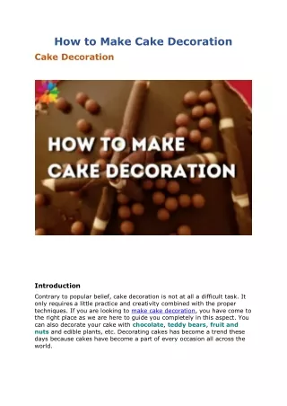 how to make cake decoration cake decoration