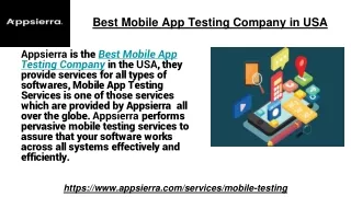 best mobile app testin g company in usa