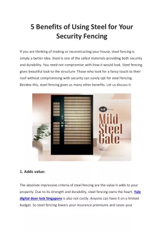5 Benefits of Using Steel for Your Security Fencing