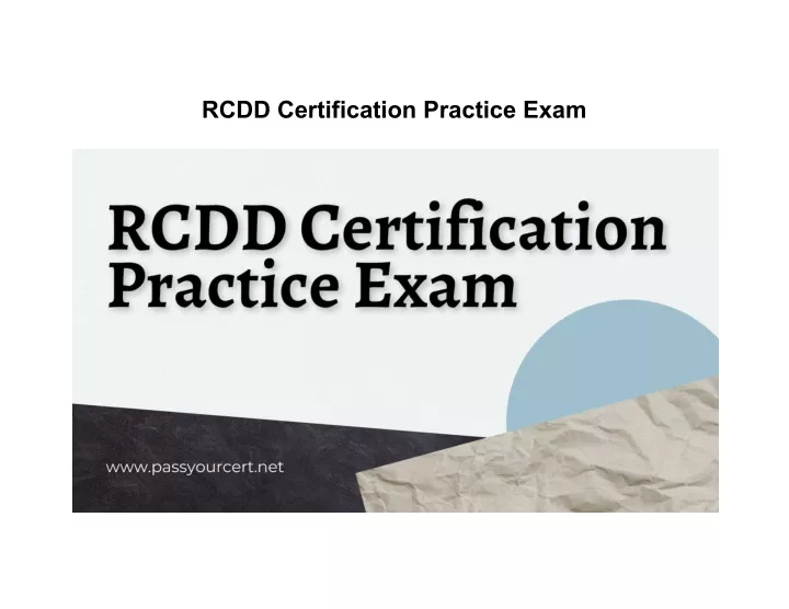 rcdd certification practice exam