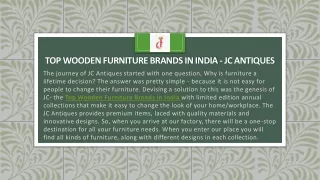 Top Wooden Furniture Brands in India
