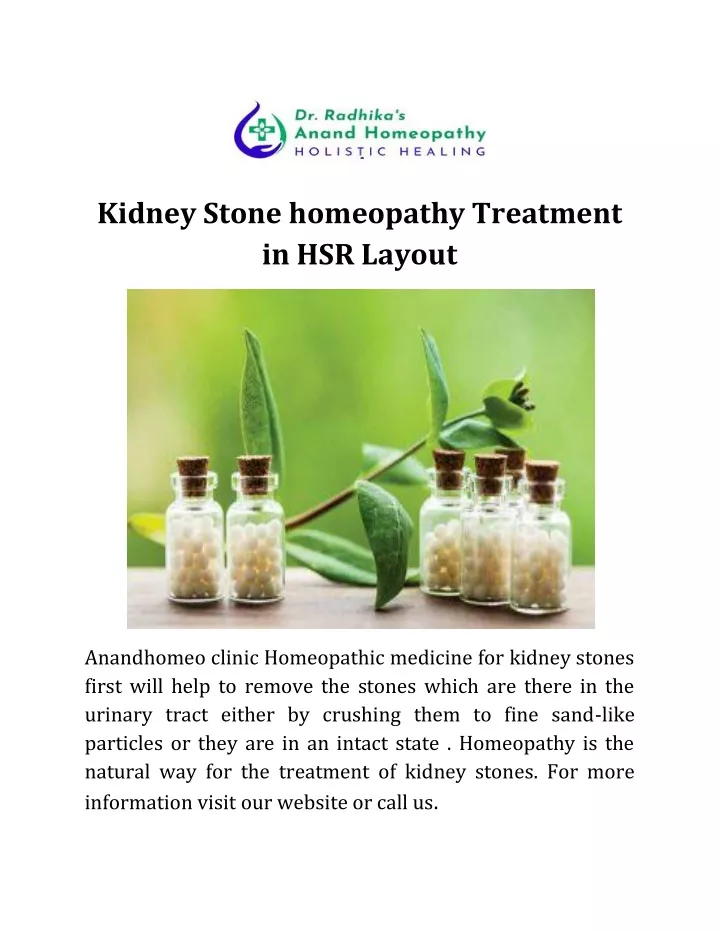 kidney stone homeopathy treatment in hsr layout