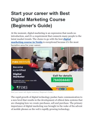 Start your career with Best Digital Marketing Course