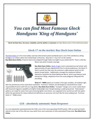 You can find Most Famous Glock Handguns