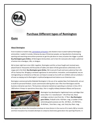 Purchase Different types of Remington Guns