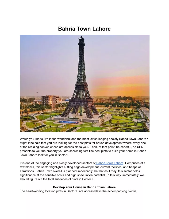 bahria town lahore