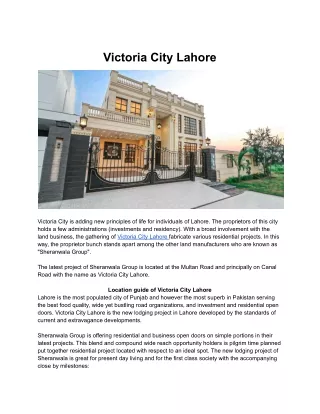 Victoria City Lahore