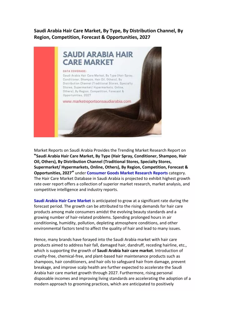 saudi arabia hair care market by type