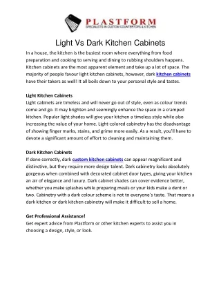 Light Vs Dark Kitchen Cabinets