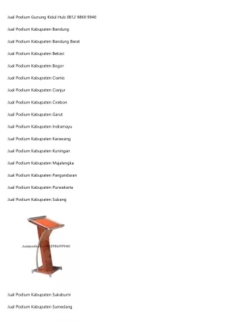 Jual Podium  Manado Wa 0812 9869 9940