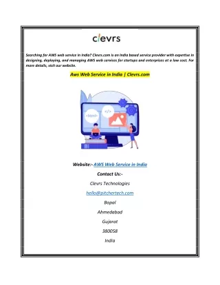 Aws Web Service in India  Clevrs.com