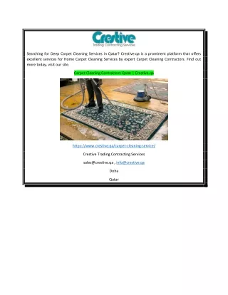 Carpet Cleaning Contractors Qatar  Crestive.qa