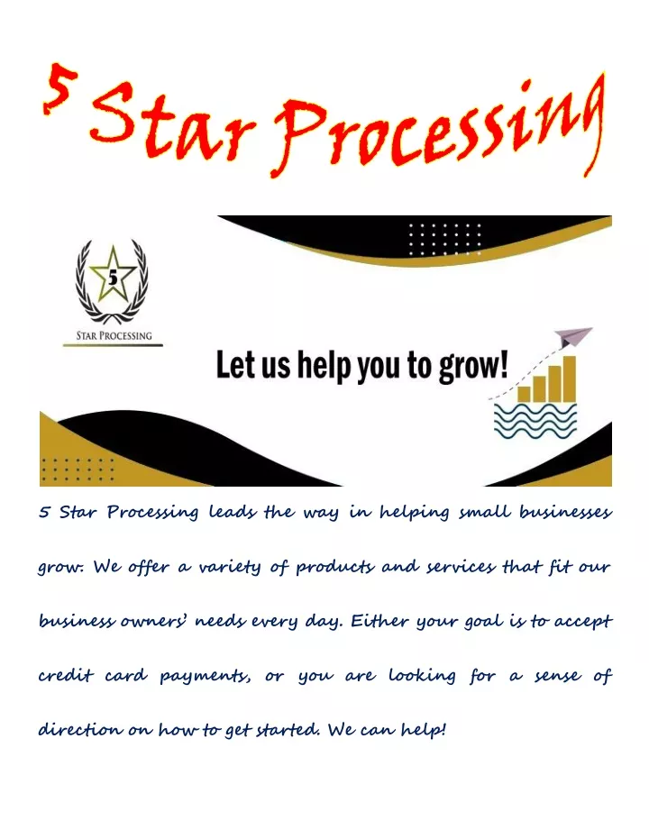 5 star processing leads the way in helping small