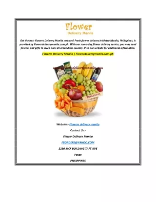 Flowers Delivery Manila  Flowerdeliverymanila.com.ph
