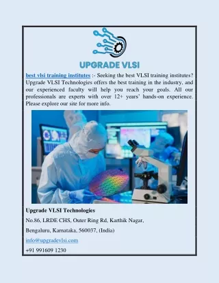 Get the best vlsi training institutes
